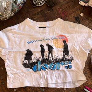 DOORS CROP TOP COTTON T SHIRT, sz Small